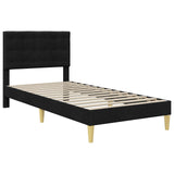 Bed Frame with Mattress with Headboard Black 90 x 190 cm Fabric 3415264