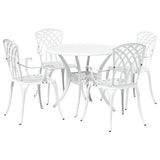 Garden Dining Set 5 pcs White Aluminium 3334718
