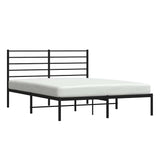 Metal Bed Frame without Mattress with Headboard Black 160x200cm 352322