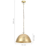 Industrial Vintage Hanging Lamp 25 W Brass Round 41 cm E27 320542