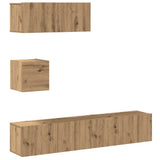 4 Piece TV Cabinet Set Wall-mounted Artisan Oak Engineered Wood 3329156