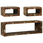 TV Cabinet Set with Shelf 3 pcs Multicolour Solid Reclaim wood 4104540
