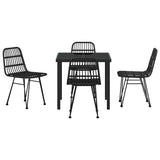 Garden Dining Set 5 pcs Black Powder-Coated Steel 3379199