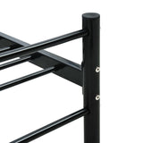 ZNTS Bed Frame with Headboard without Mattress Black 140x200 cm Metal 286497