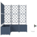 Garden Planter 5 pcs Grey 120 x 120 x 142 cm Plastic 42002879