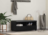 Hall Bench Black Oak 80 x 38 x 46 cm Engineered Wood and Fabric 891457