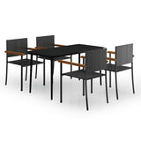 Garden Dining Set Black 3099421