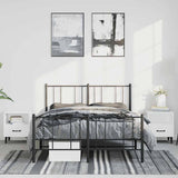 Metal Bed Frame without Mattress with Footboard Black 135x190cm 352497