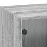 Wall Cabinet with Glass Doors Grey Sonoma 35x37x100 cm 836488