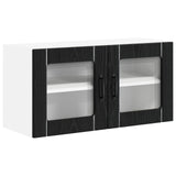 Wall Glass Cabinet LUCCA Black Oak 80 x 31 x 40 cm 884946