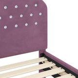 Children's Bed Frame with Headboard Purple 80 x 160 cm Velvet 42011110