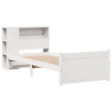 Bookcase Bed without Mattress White 100x200cm Solid Wood Pine 3322454
