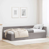 Corner Bed Frame with Headboard Taupe 90 cm x 200 cm Velvet 42016048
