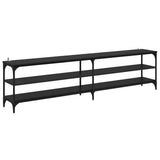 TV Cabinet Black Oak 200 x 30 x 50 cm Engineered Wood and Iron 881293