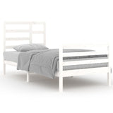 Bed Frame without Mattress White Solid Wood 90x200 cm 3105846