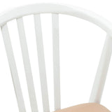 Dining Chair 2 pcs White and Brown Solid Rubberwood 42020400
