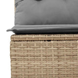 10 Piece Garden Sofa Set with Cushions Beige Poly Rattan Acacia 3327426