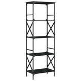 Bookcase 5-Tier Black 59x35x171 cm Engineered Wood 837622