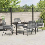 Garden Dining Set 5 pcs Grey Poly Rattan 3380886