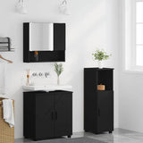 Bathroom Furniture Set 3 pcs Black Engineered wood & Metal 3392944