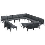 Garden Sofa Set with Cushion Anthracite Steel 3379033