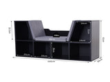 Bookcase Storage Shelf with Cushioned Reading Seat, Cube Bookshelf Organizer for Bedroom Living T3398P340955