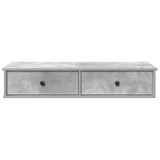 ZNTS Wall Shelf with Drawers Concrete Grey 100x37.5x19 cm Engineered Wood 859962