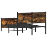 Metal Bed Frame without Mattress Smoked Oak 120x200 cm 4007683