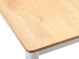 Dining Chair 2 pcs White and natural Solid Rubberwood 42020398