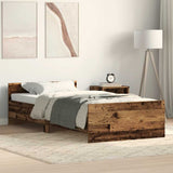 Bed Frame without Mattress Old Wood 75x190 cm Engineered Wood 862310