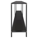 Console Table Black Tempered Glass, Powder-Coated Steel Large 331703