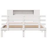 Bookcase Bed without Mattress White 135x190 cm Double Solid Wood Pine 3322705