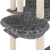 Cat Tree with Sisal Scratching Posts Dark Grey 191 cm 171596