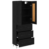 Highboard Black Oak 69.5 x 34 x 180 cm Engineered Wood 3416076