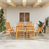 Garden Dining Set Folding 7 pcs Brown Solid Acacia Wood 3375620