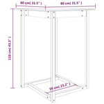 ZNTS Bar Table White 80x80x110 cm Solid Wood Pine 822183