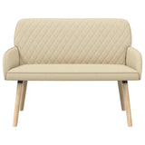 2 Seater Sofa with Solid Wood Legs 2-Seater Cream Linen Fabric 42051037