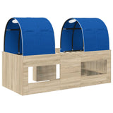 Kids'High Bed Frame with Tunnel 3 pcs Sonoma Oak and Blue 3423541