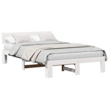 Bed Frame with Headboard White 135 x 190 cm Solid Pine Wood 872660