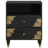 Bedside Cabinet Black 50 x 33 x 62 cm Solid Mango Wood 4018818