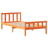 Bed Frame without Mattress Wax Brown 75x190 cm Small Single Solid Wood Pine 3301589