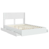 Bed Frame with Storage and Headboard White 140 x 190 cm 3414383