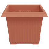 Square Flower Pot 24 pcs Brick Red 23 x 23 x 17.5 cm Plastic 42020343