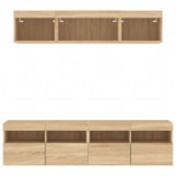 5 Piece TV Wall Units with LED Sonoma Oak Engineered Wood 3216720