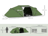 4-6 Man Camping Tent with Living Area and 2 Bedrooms, Hiking Sun Shelter, UV Protection Tunnel Tent, T3398P348660