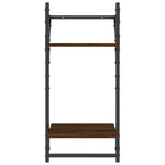 ZNTS 6 Piece Wall Shelf Set with Bars Brown Oak Engineered Wood 836272