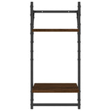 ZNTS 6 Piece Wall Shelf Set with Bars Brown Oak Engineered Wood 836272