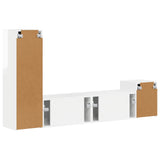 TV Cabinet Set 4 pcs High Gloss White Engineered Wood 3409001
