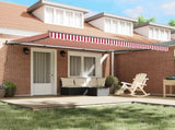 Retractable Awning Red and White 450 x 300 cm 3330917