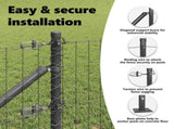 Fence Post with Concrete Base 13 pcs Grey Powder-Coated Steel 42004305